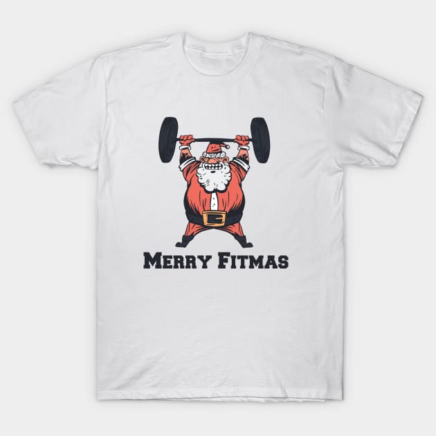 Santa Merry Fitmas T-Shirt by Printroof